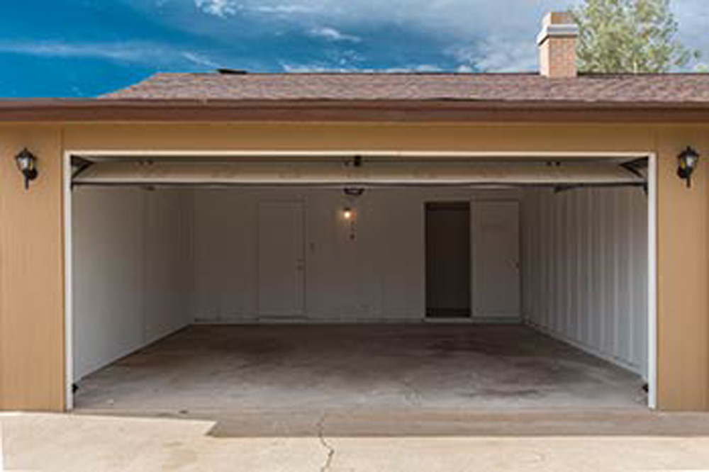 A Garage With The Door Open 